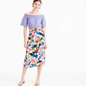 J. Crew Floral Midi Skirt
